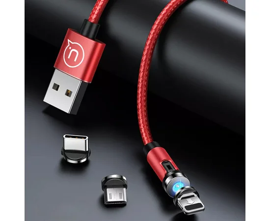 Дата кабель USAMS US-SJ472 U59 Lightning Rotatable Magnetic (1m) Красный