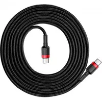 Дата кабель Baseus Cafule Type-C to Type-C Cable PD 2.0 60W (1m) (CATKLF-G) Черный / Красный