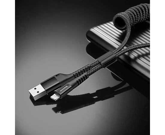 Дата кабель Baseus Fish Eye Spring Data Lightning Cable 2A (1m) Черный