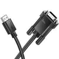 Дата кабель Hoco US12 HDTV male to VGA male HD (2m) Black