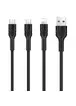 Дата кабель Hoco U31 "Benay" 3in1 Lightning -MicroUSB-Type-C (1.2m) Черный