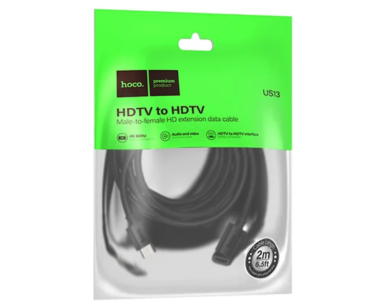 Дата кабель Hoco US13 HDTV male to HDTV female HD extension (2m) Black