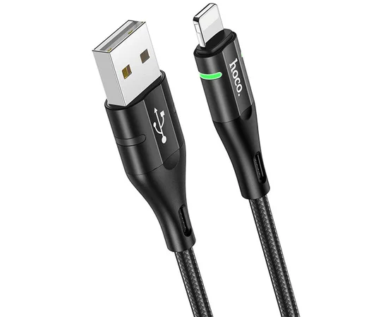 Дата кабель Hoco U93 "Shadow" Lightning (1.2 m) Черный