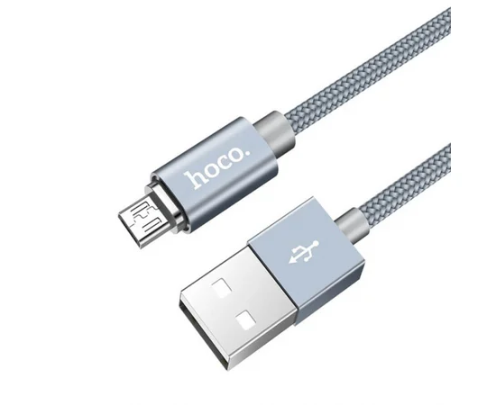 Дата кабель Hoco Magnetic U40А плетеный USB to MicroUSB (1m) Серый