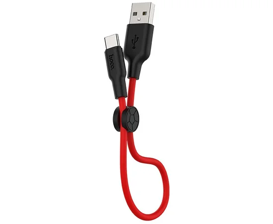 Дата кабель Hoco X21 Plus Silicone Type-C Cable (0.25m) Black / Red