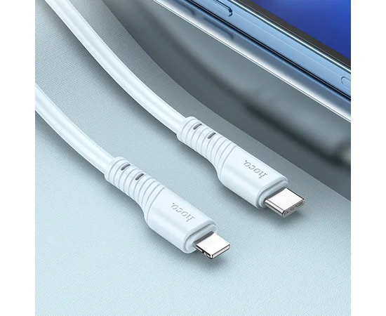 Дата кабель Hoco X97 Crystal color Type-C to Lightning 20W (1m) Light blue