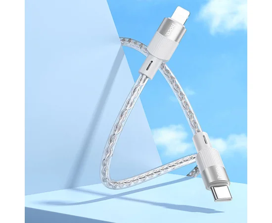 Дата кабель Hoco X99 Crystal Junction PD 27W Type-C to Lightning (1.0m) Gray