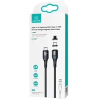 Дата кабель Usams US-SJ507 U66 Magnetic Type-C to Lightning 20W + Type-C 60W (2m) Чорний