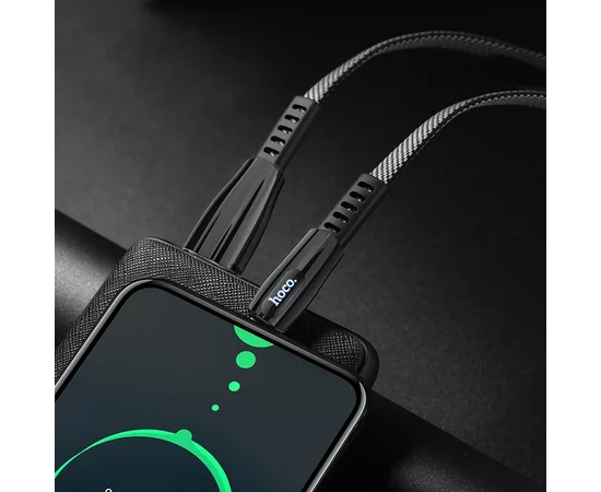 Дата кабель Hoco U70 "Splendor" Type-C (1.2м) Чорно - сірий