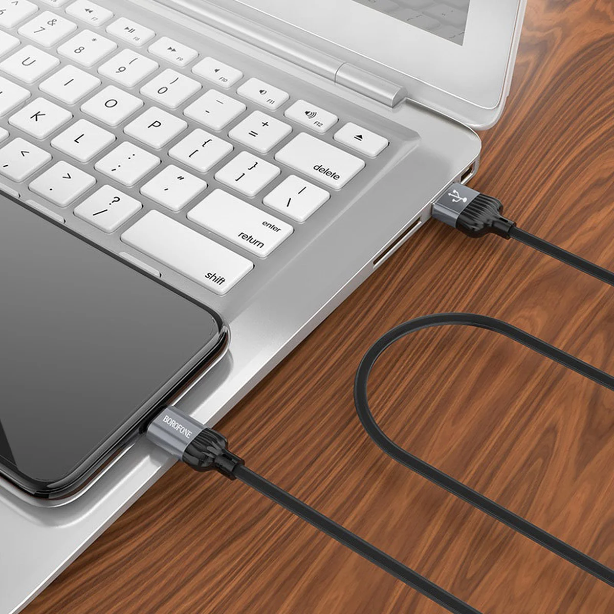 Дата кабель Borofone BX28 Dignity USB to Lightning (1m) Metal gray