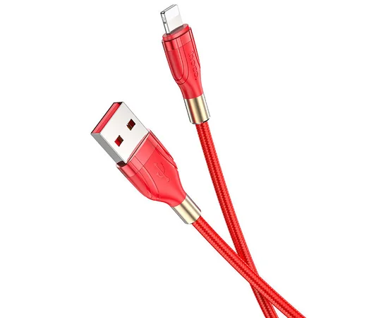 Дата кабель Hoco U92 "Gold collar" Lightning (1.2 m) Красный