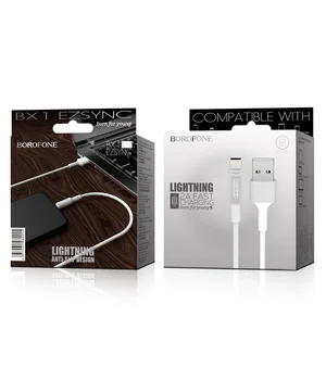 Дата кабель Borofone BX1 EzSync USB to Lightning (1m) Білий