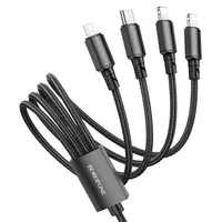 Дата кабель Borofone BX72 USB to 4in1 (Lightning/Lightning/MicroUSB/Type-C) (1m) Чорний