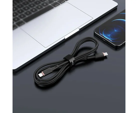 Дата кабель Acefast MFI C2-01 USB-C to Lightning zinc alloy silicone (1m) Black
