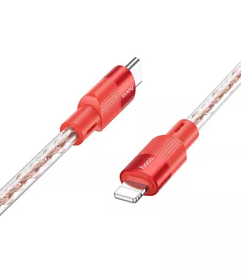 Дата кабель Hoco X99 Crystal Junction PD 27W Type-C to Lightning (1.2m) Red