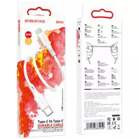 Дата кабель Borofone BX80 Type-C to Type-C 60W (1m) Білий