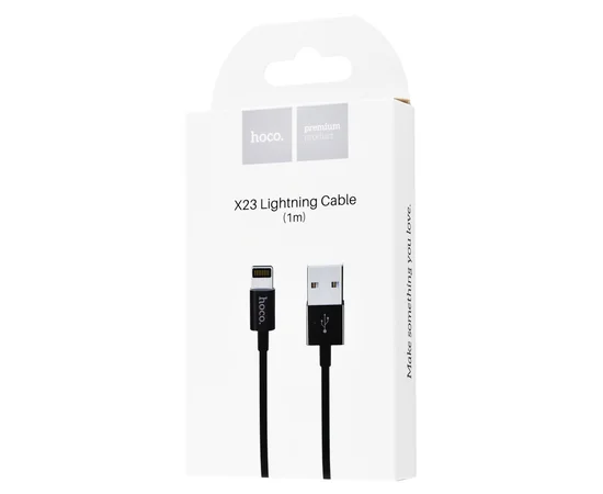 Дата кабель Hoco X23 Skilled Lightning Cable (1m) Черный