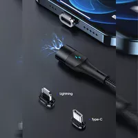 Дата кабель Usams US-SJ495 U66 Magnetic Type-C to Lightning 20W + Type-C 60W (1.2m) Черный