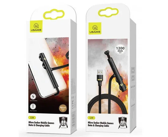 Дата кабель Usams US-SJ380 U39 Gaming USB to Micro USB (1.2m) Черный