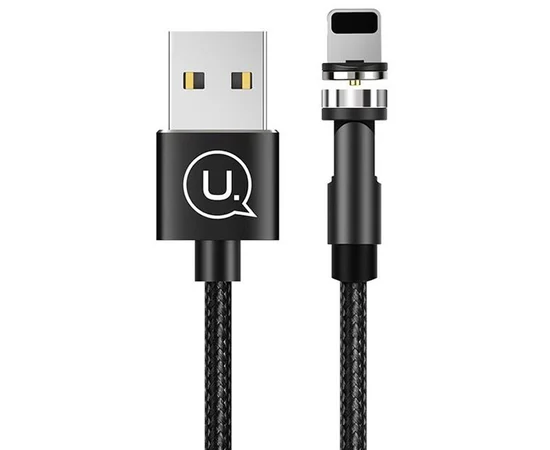 Дата кабель USAMS US-SJ472 U59 Lightning Rotatable Magnetic (1m) Черный
