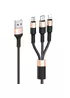 Дата кабель Hoco X26 Xpress 3in1 Lightning -MicroUSB-Type-C (1m) Черный / Золотой