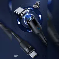 Дата кабель Usams US-SJ495 U66 Magnetic Type-C to Lightning 20W + Type-C 60W (1.2m) Черный