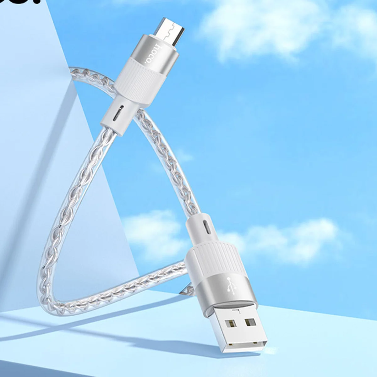 Дата кабель Hoco X99 Crystal Junction USB to MicroUSB (1.2m) Gray