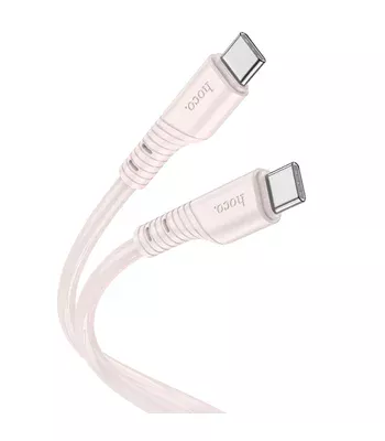 Дата кабель Hoco X97 Crystal color Type-C to Type-C 60W (1m) Light pink