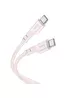 Дата кабель Hoco X97 Crystal color Type-C to Type-C 60W (1m) Light pink