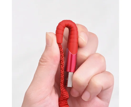 Дата кабель Hoco U78 "Cotton treasure elastic" lightning (1.2М) Красный