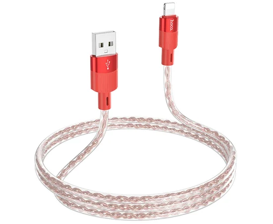 Дата кабель Hoco X99 Crystal Junction USB to Lightning (1.2m) Red
