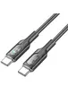 Дата кабель Hoco U120 Transparent explore Intelligent Power-off PD 60W Type-C to Type-C (1.2m) Black