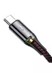 Дата кабель Baseus C-shaped (со световым индикатором) USB to Type-C 3A (1m) Черный