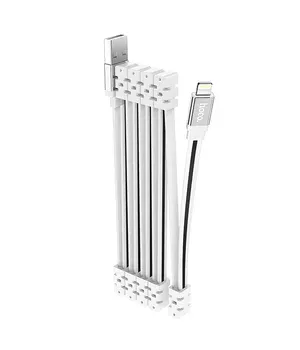 Дата кабель Hoco U103 Magnetic Absorption USB to Lightning (1m) White