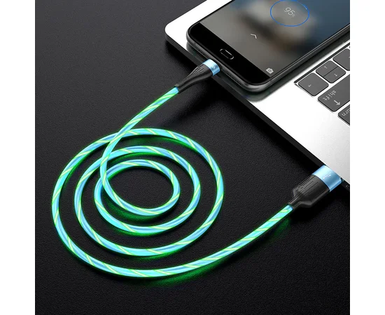 Дата кабель Hoco  U85 "Charming Night" MicroUSB (1М) Синий