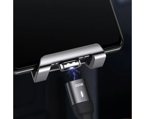 Дата кабель USAMS US-SJ466 U58 Type-C to Type-C 100W PD Fast Charge Magnetic Data Cable (1.5m) Черный