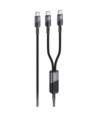 Дата кабель Hoco U139 Type-C to Type-C/Type-C 100W (1.2m) Black