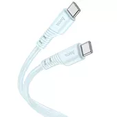 Дата кабель Hoco X97 Crystal color Type-C to Type-C 60W (1m) Light blue
