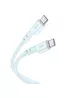 Дата кабель Hoco X97 Crystal color Type-C to Type-C 60W (1m) Light blue
