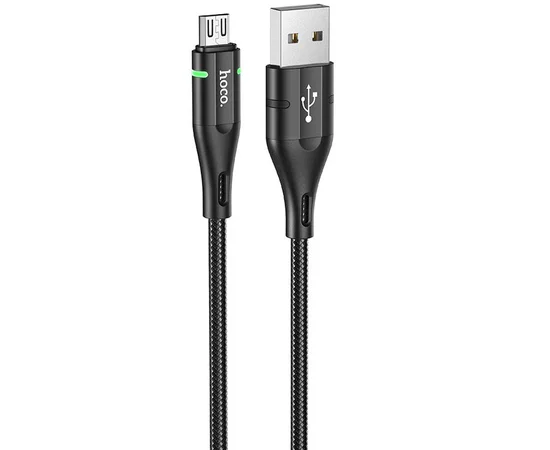 Дата кабель Hoco U93 "Shadow" MicroUSB (1.2 m) Чорний