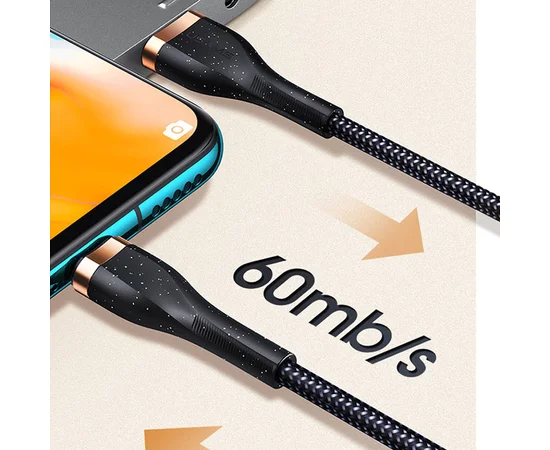 Дата кабель Usams US-SJ488 U64 Aluminum Alloy USB to Type-C 1.2m Черный