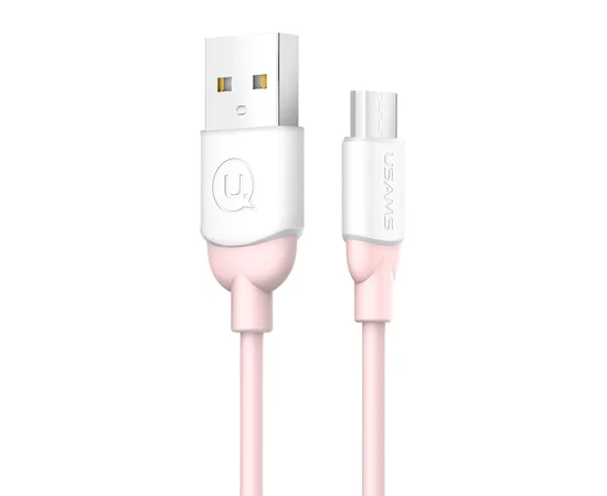Дата кабель USAMS US-SJ247 Ice-cream series USB to MicroUSB (1m) Рожевий