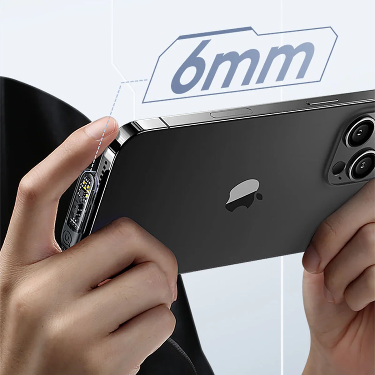 Дата кабель USAMS US-SJ583 Type-C to Lightning PD 20W Right-angle (1.2m) Black