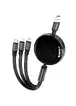 Дата кабель Hoco X78 Easy pull storage 3in1 (1m) Black