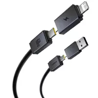 Дата кабель Baseus Versatile Two-for-Two USB/Type-C to Type-C/Lightning 60W (2m) (P10383000) Cluster Black