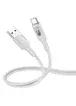 Дата кабель Hoco U120 Transparent explore Intelligent Power-off USB to Type-C 5A (1.2m) Gray