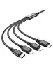 Дата кабель Hoco X76 4in1 2xLightning + Type-C + MicroUSB (1m) Black