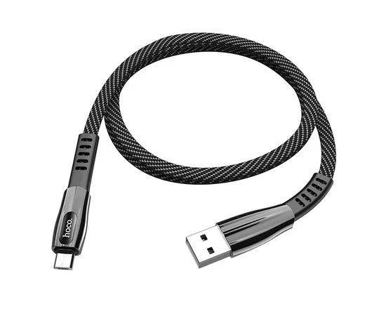 Дата кабель Hoco U70 "Splendor" microUSB (1.2М) Черно - серый