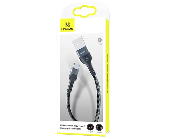 Дата кабель Usams US-SJ449 U55 Aluminum Alloy Braided USB to Type-C (1m) Black