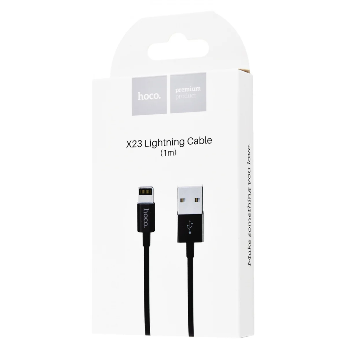 Дата кабель Hoco X23 Skilled Lightning Cable (1m) Черный